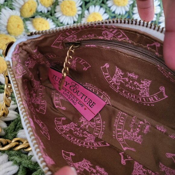 Juicy Couture Leather Ostrich Pattern Baguette Bag - Picture 12 of 14